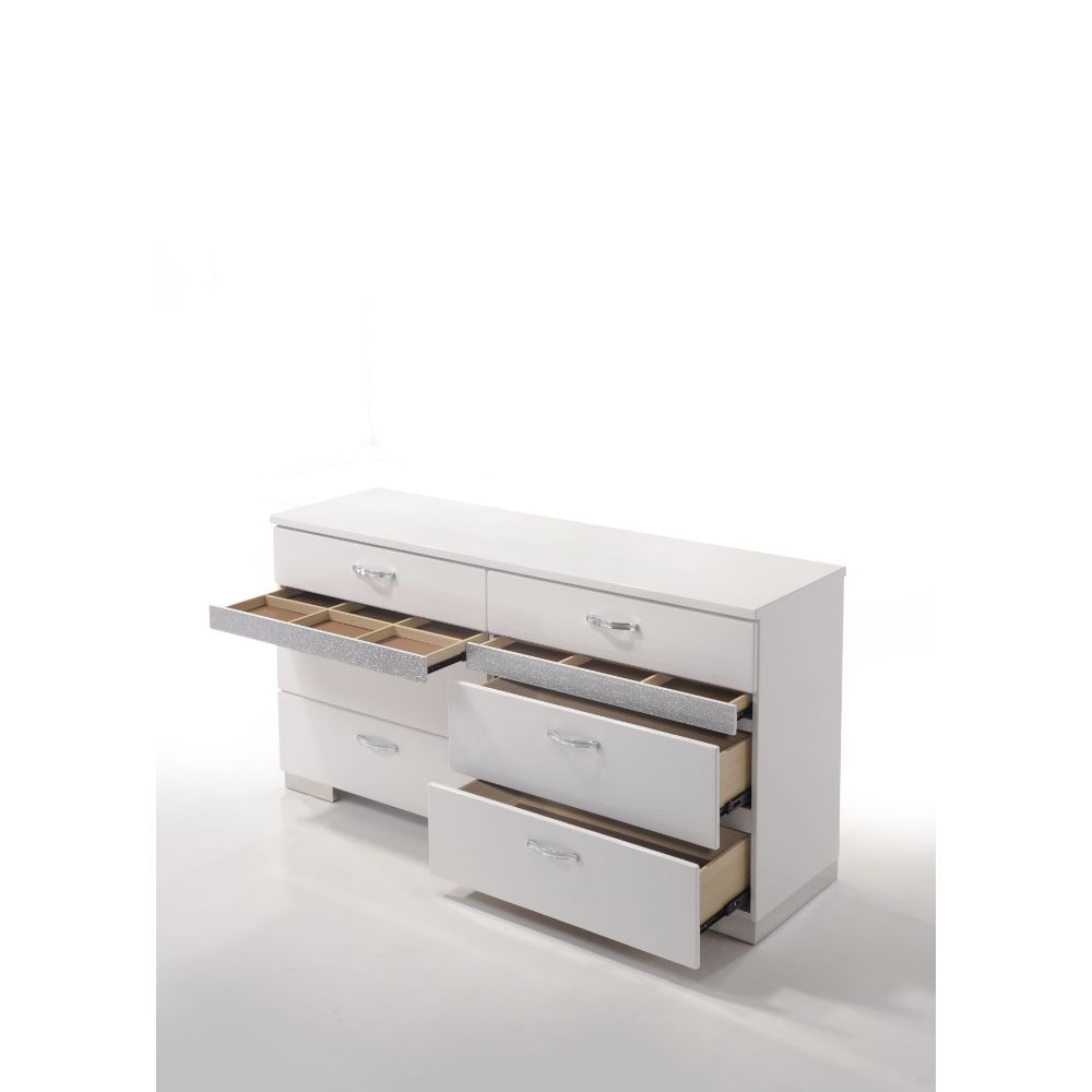 ACME Naima II - Dresser - White High Gloss | Meri Furniture