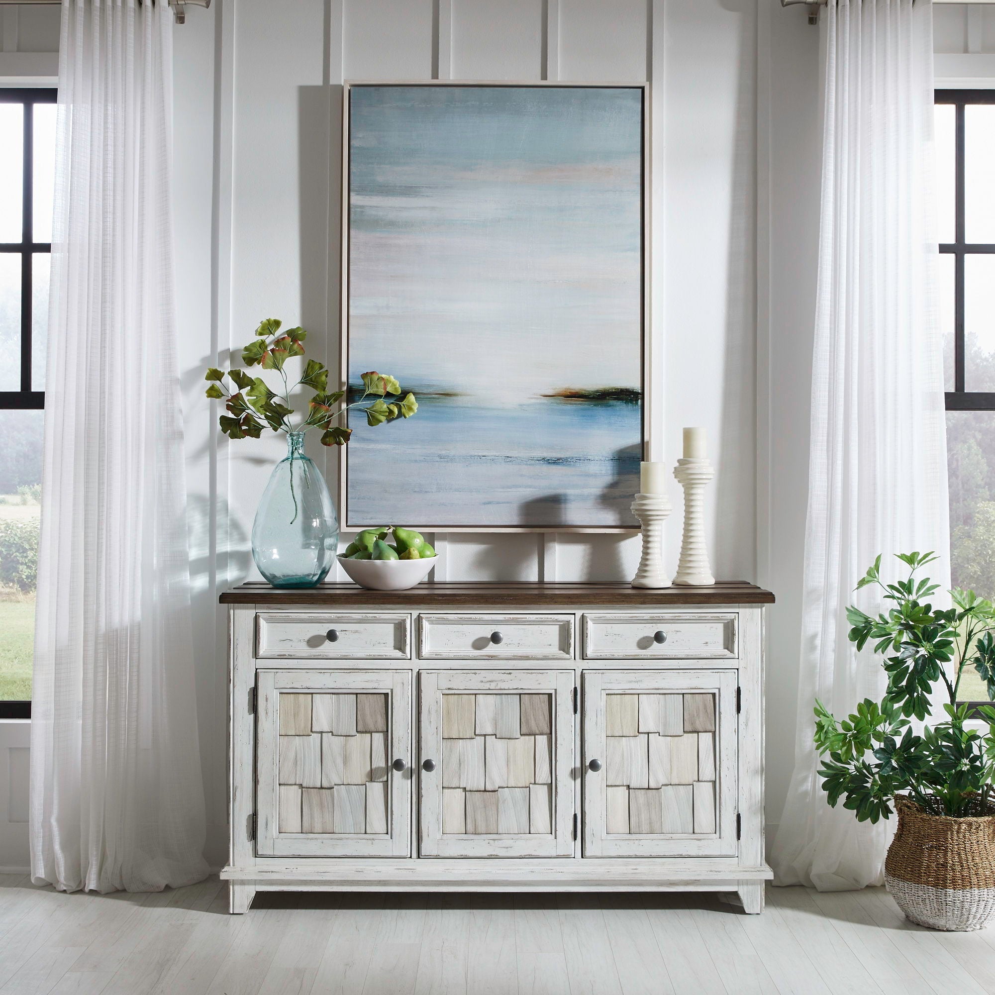 Liberty Furniture River Place - Accent Server - White | Meri Furniture