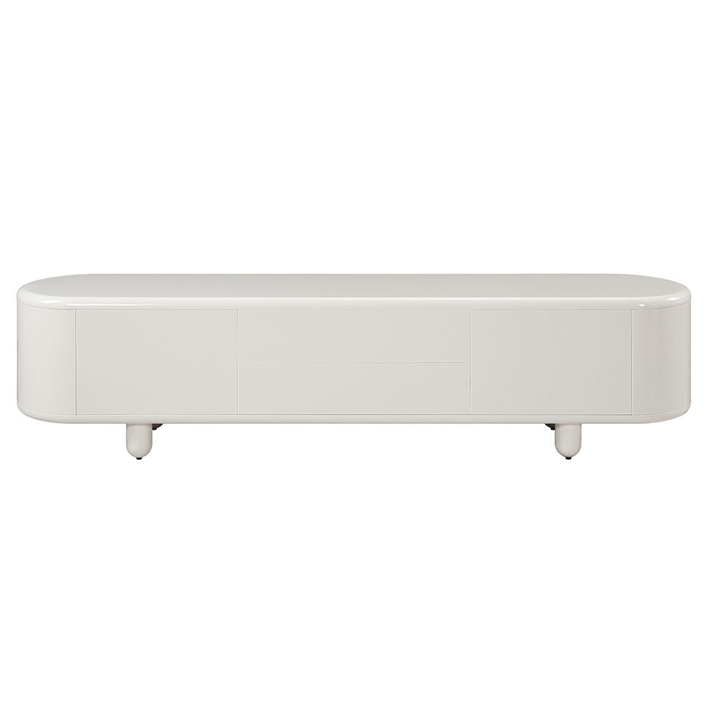 Keely - TV Stand - White High Gloss