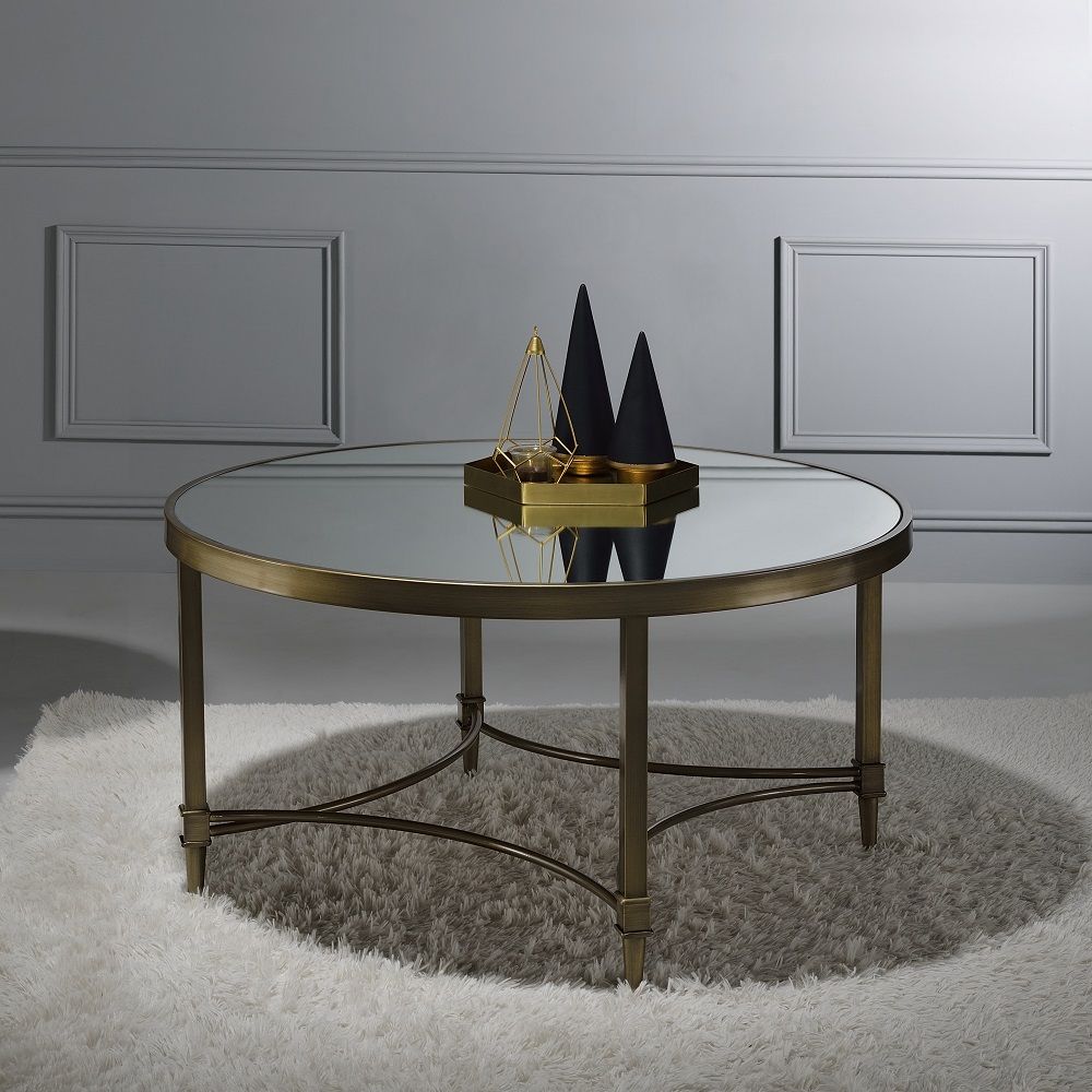 ACME Aditya - Coffee Table - Antique Brass | Meri Furniture