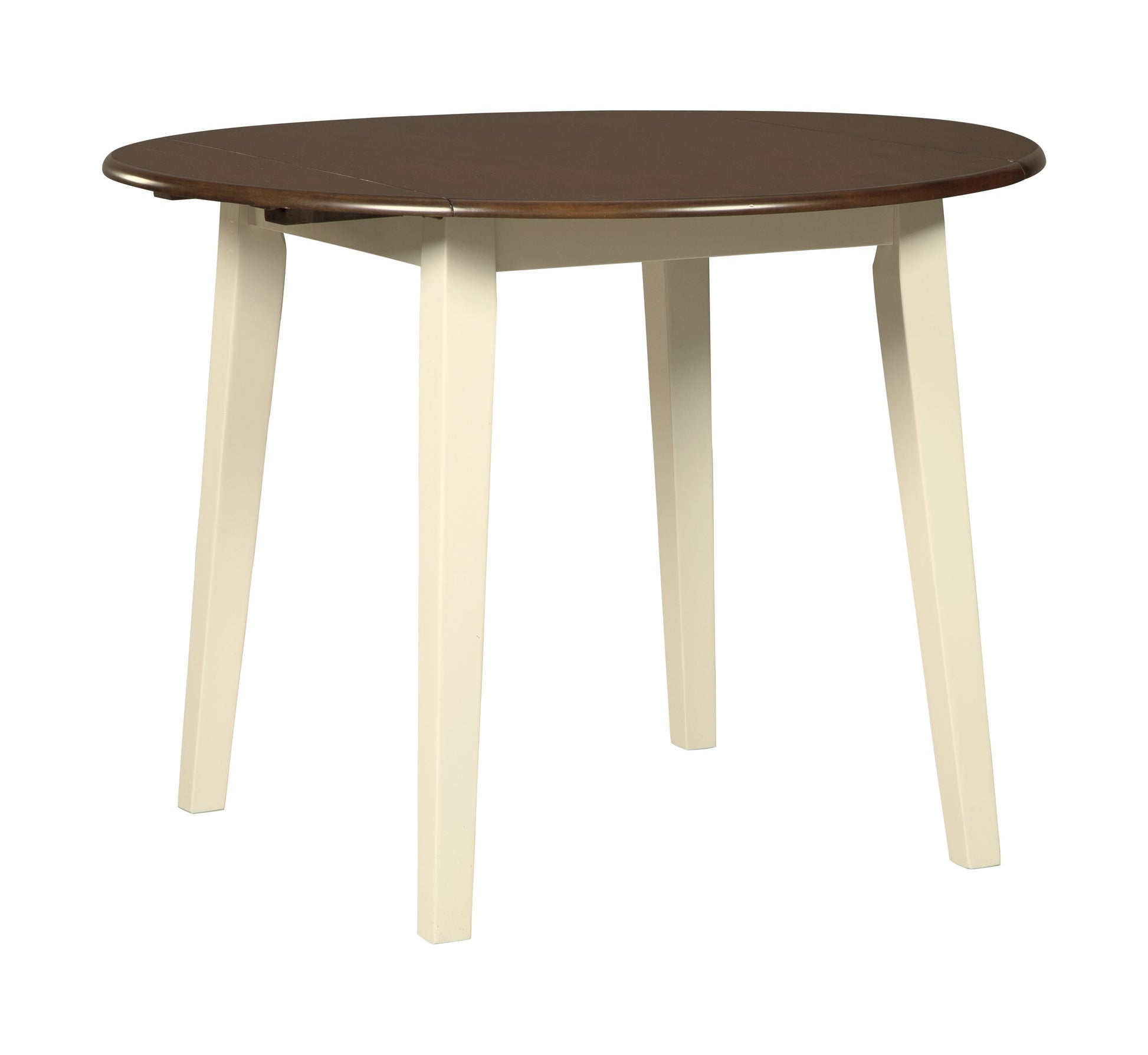 Signature Design by Ashley® Woodanville - Cream / Brown - Round Drm Drop Leaf Table | Meri Furniture