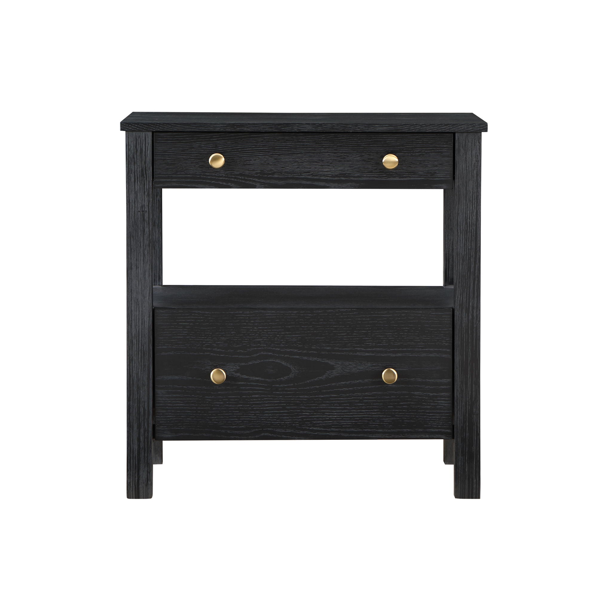 Danielle - 2 Drawer Nightstand With Knobs - Black