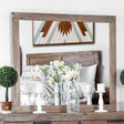 Furniture of America Wynton - Mirror - Weathered Light Oak | Meri Furniture