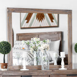 Furniture of America Wynton - Mirror - Weathered Light Oak | Meri Furniture