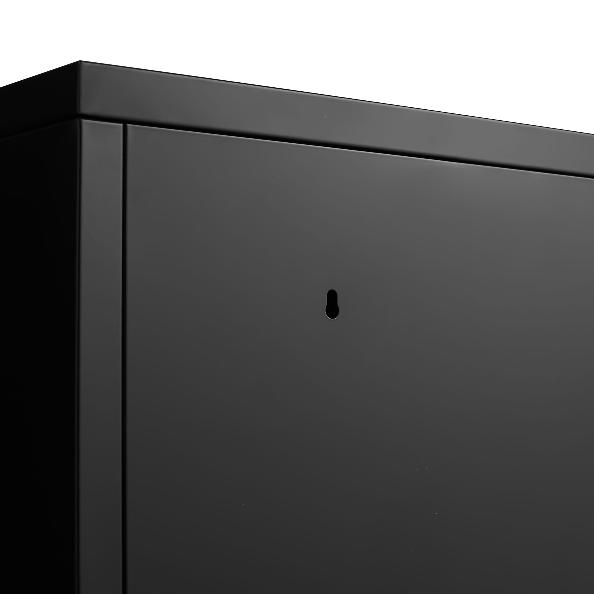 Storage Locker Cabinet With Adjustable Shelves Durable Construction With Breathable Design And Easy Assembly - Black