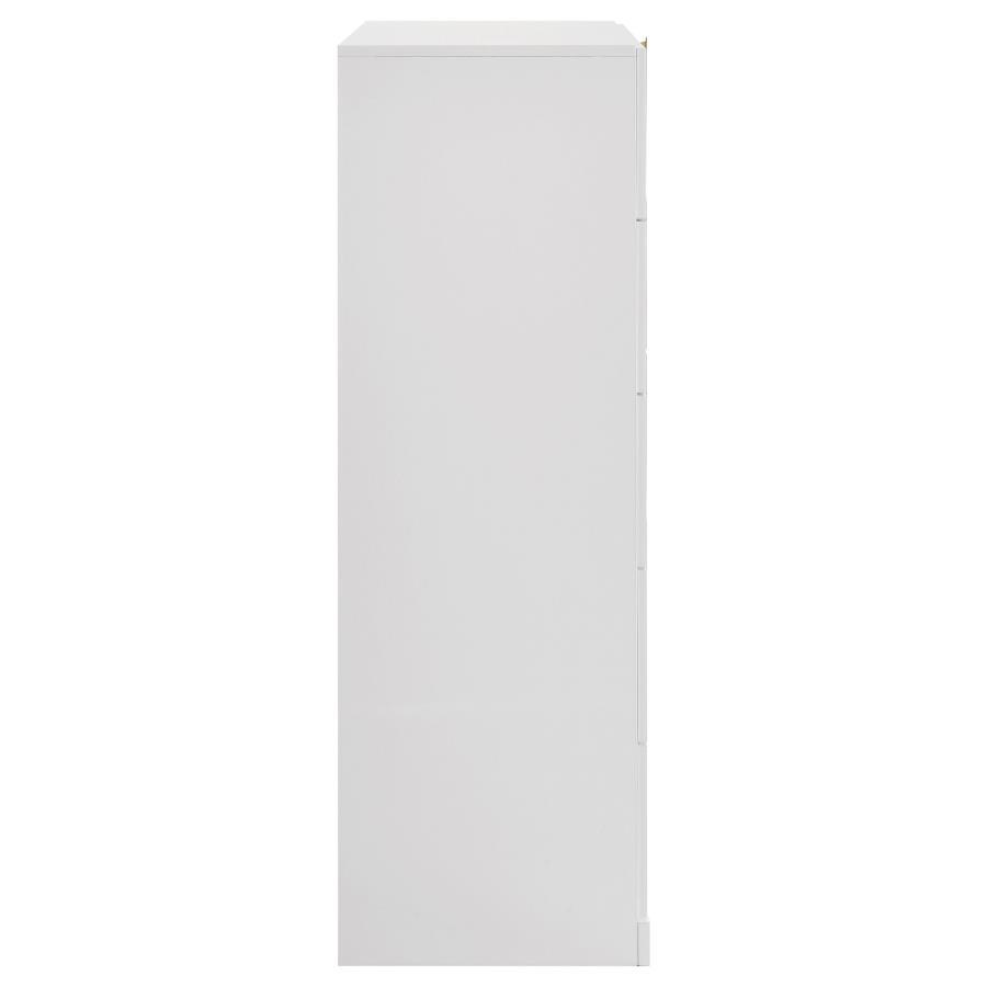 Ines - 5-Drawer Bedroom Chest Of Drawers - White High Gloss