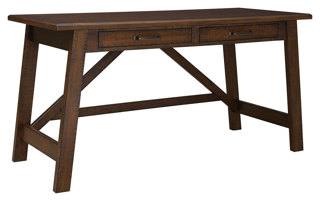 Ashley Furniture Baldridge - Rustic Brown - Home Office Large Leg Desk | Meri Furniture