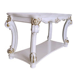 KD, Rectangular Table w/Scrolled Leg and Bottom Shelf • Top Apron: Scrolled Decor Trim