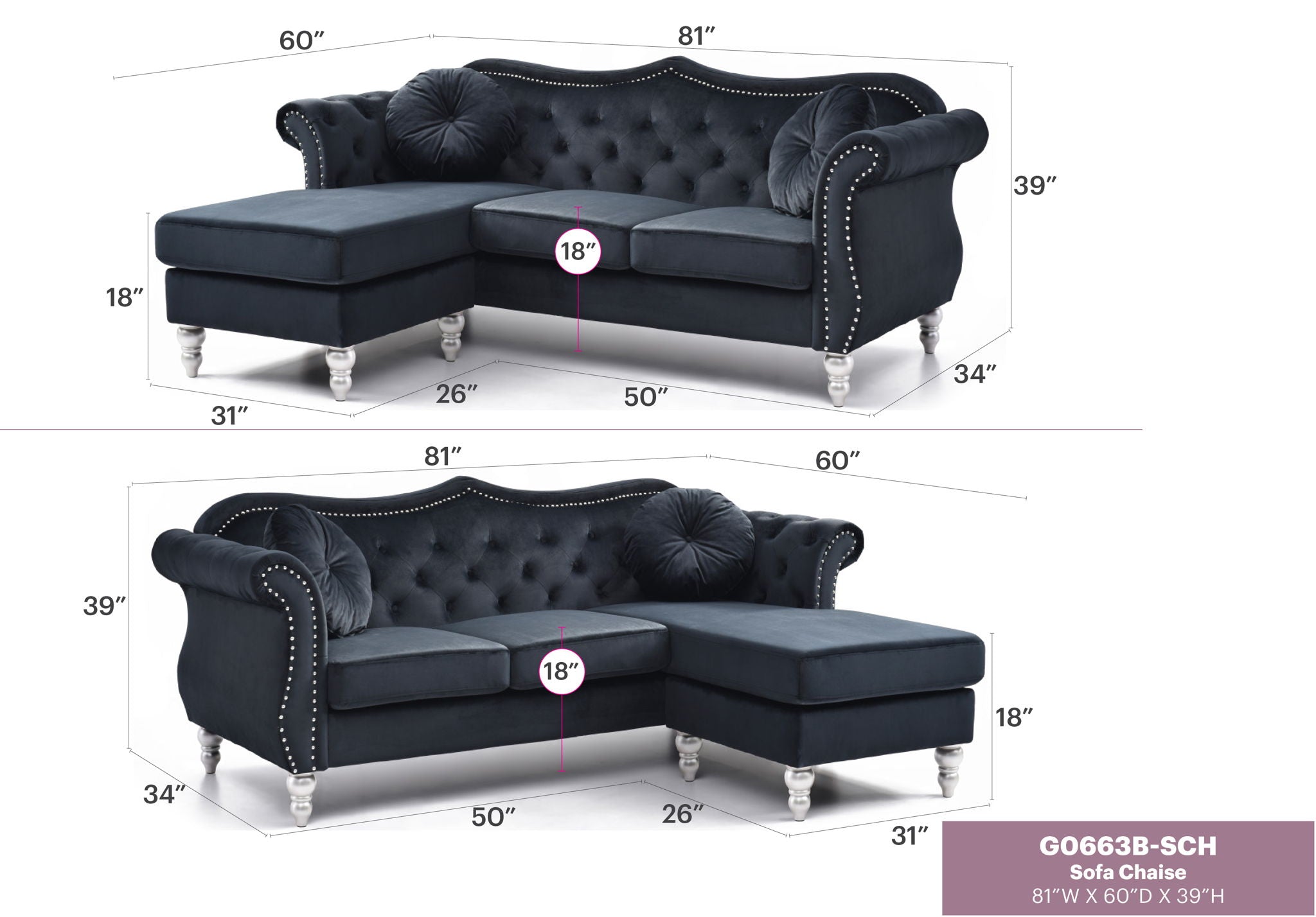 Hollywood - Sofa Chaise