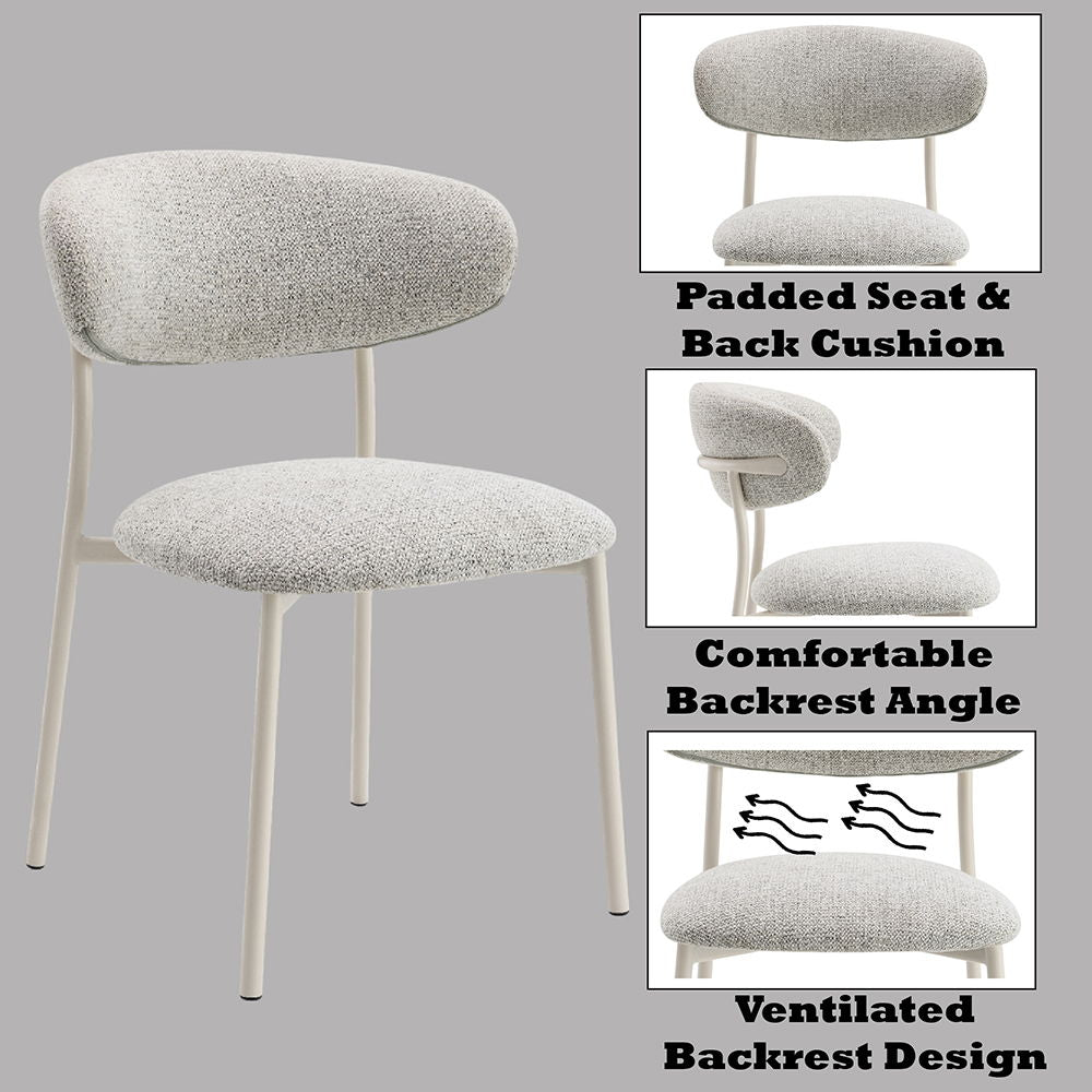 Kalam - Side Chair Set of 2) - Gray Fabric & Beige