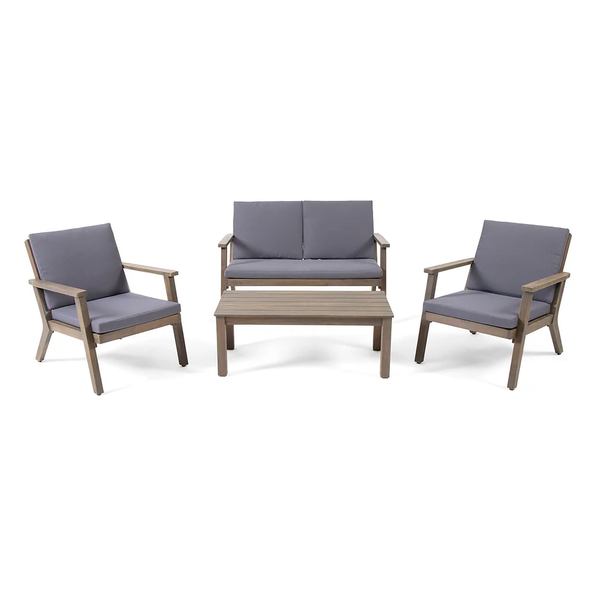 Avacyn - Outdoor Acacia Wood 4 Seater Chat Set With Cushions