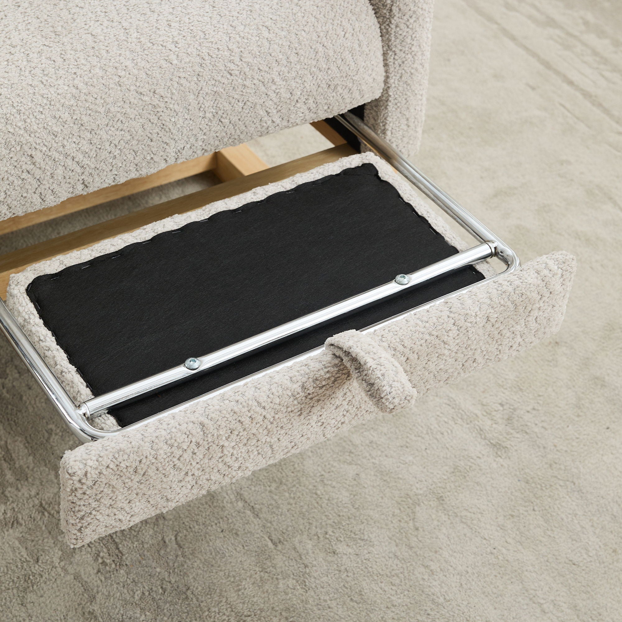 Rocking High Back Glider Chair With Retractable Footrest, Side Pocket