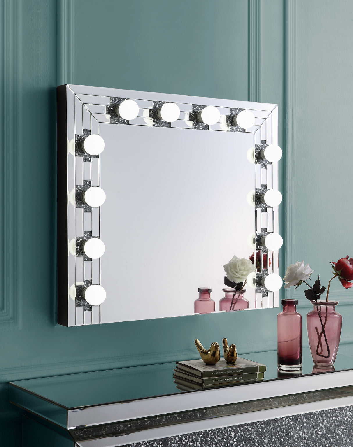 ACME Noralie - Wall Decor - Mirrored & Faux Diamonds | Meri Furniture