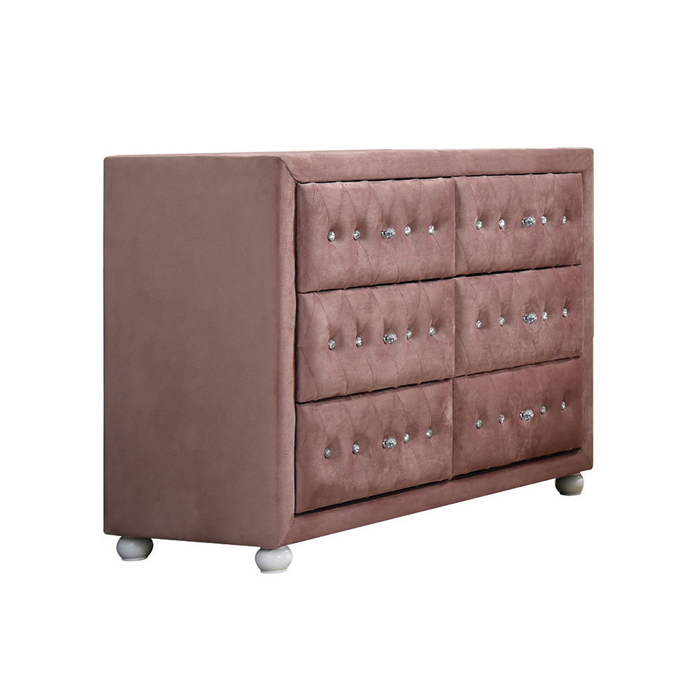 ACME Reggie - Dresser - Pink Fabric | Meri Furniture