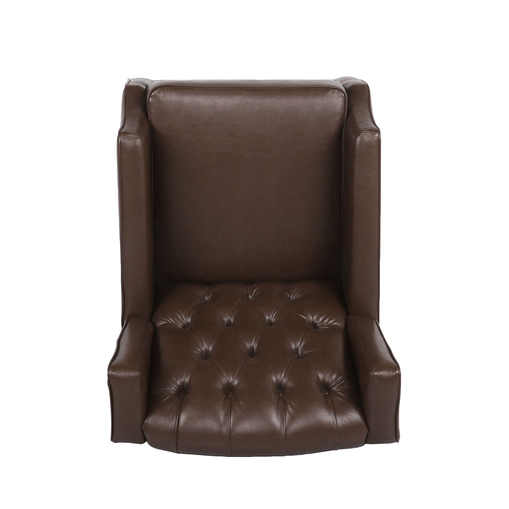 Amedou - Contemporary Tufted Wingback Rocking Chair - Dark Brown