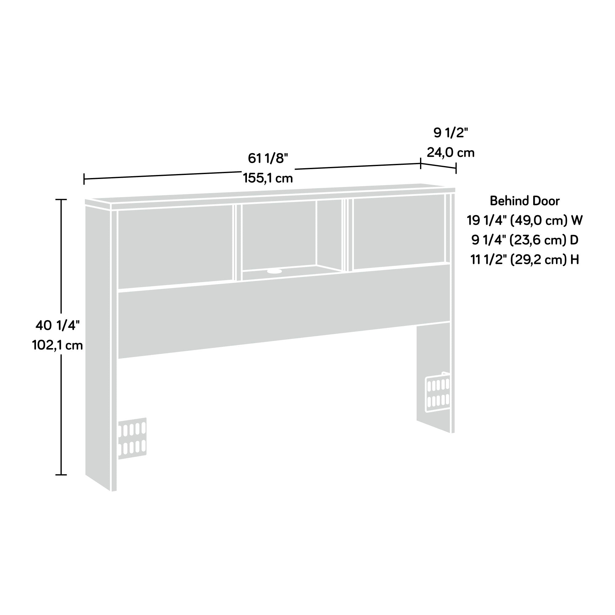 Full/Queen Bookcase Headboard with Doors