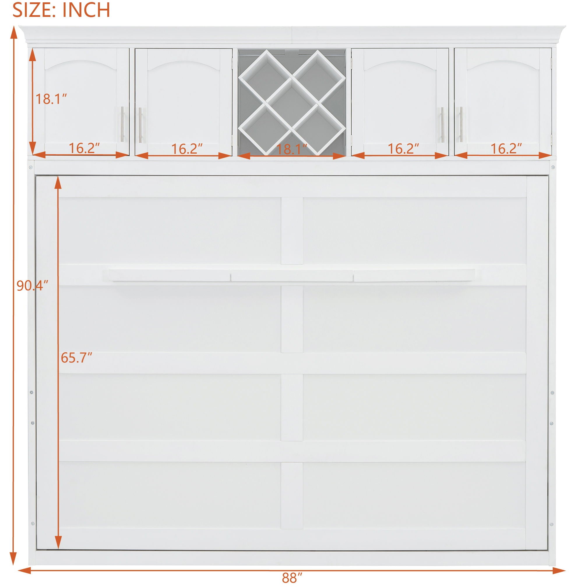 Murphy Wall Bed With Top Cabinets & Wine Rack