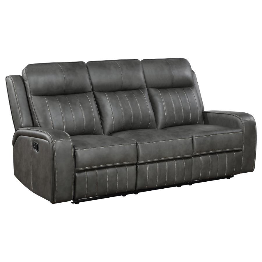 Coaster Fine Furniture Raelynn - Upholstered Track Arm Motion Sofa - Gray | Meri Furniture