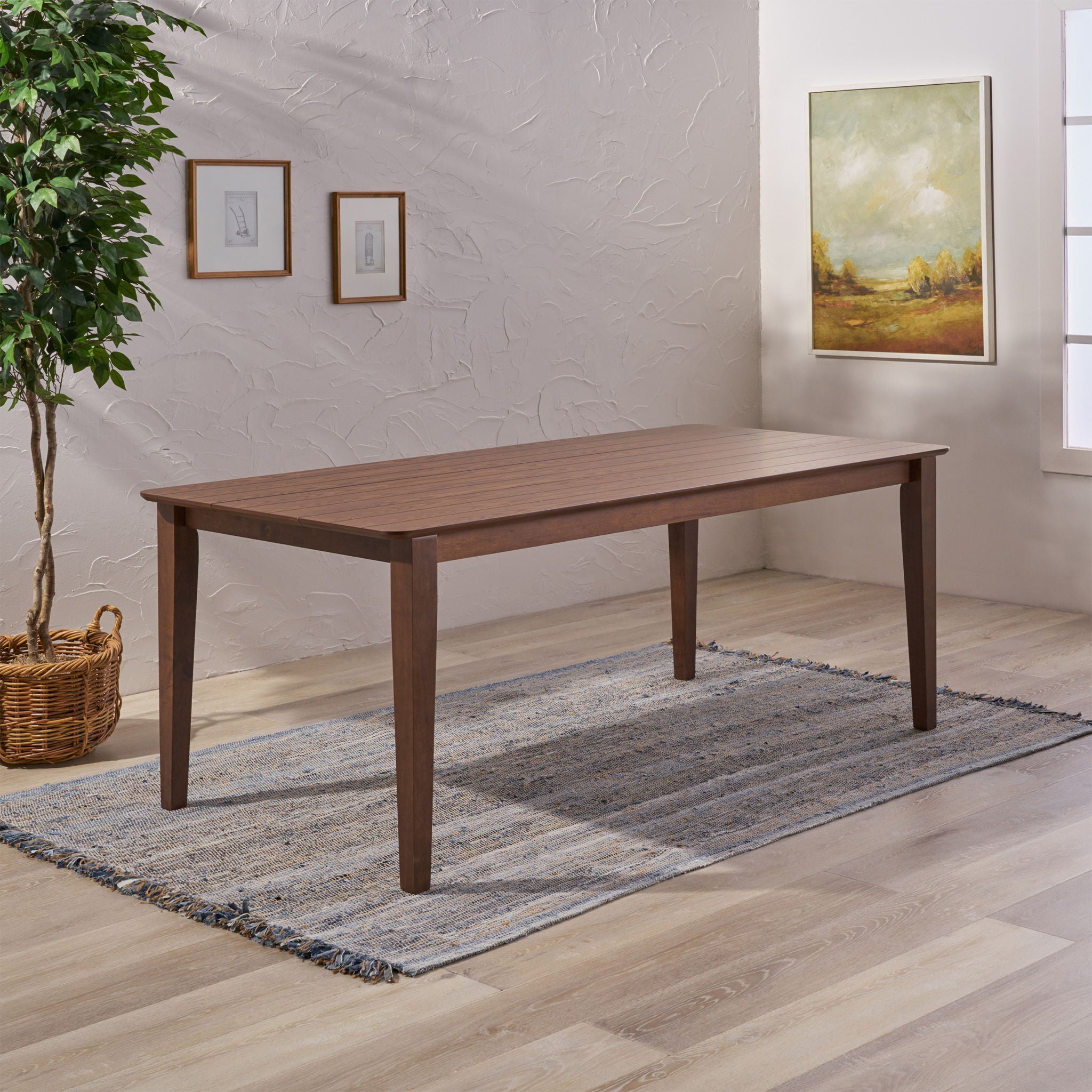 Farmhouse Charm Dining Table With Square Leg