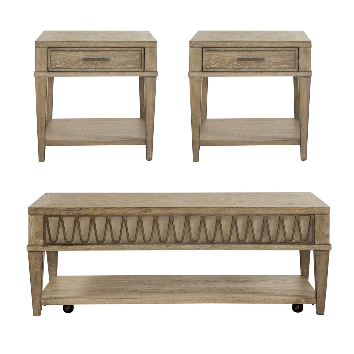 Liberty Furniture Devonshire - 3 Piece Table Set - Weathered Sandstone | Meri Furniture