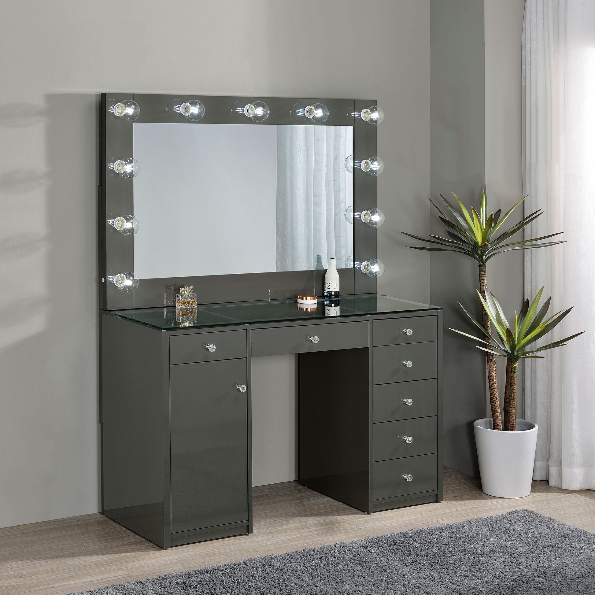 Coaster Fine Furniture Acena - 7-Drawer Vanity Set With Lighting | Meri Furniture