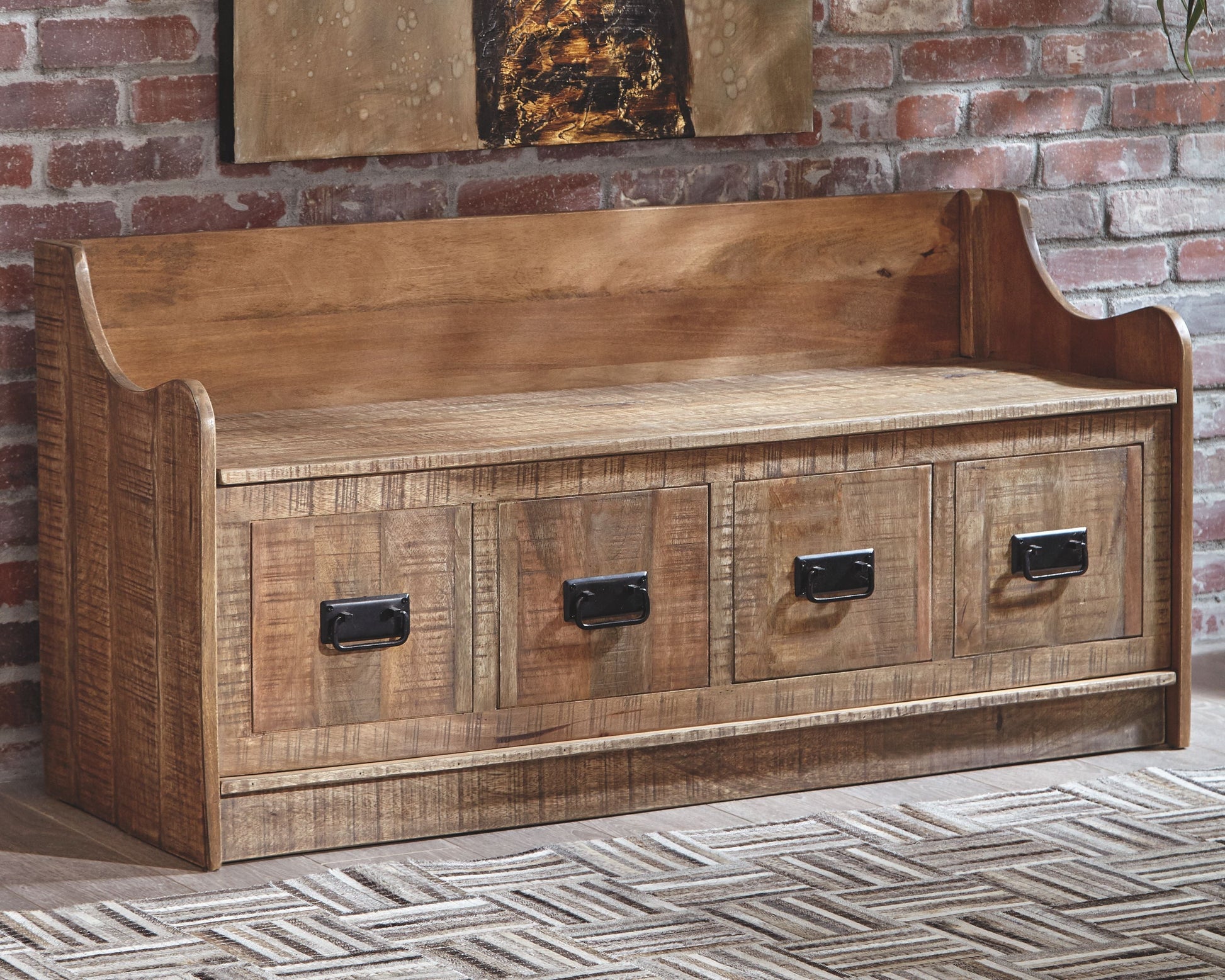 Ashley Furniture Garrettville - Brown - Storage Bench | Meri Furniture