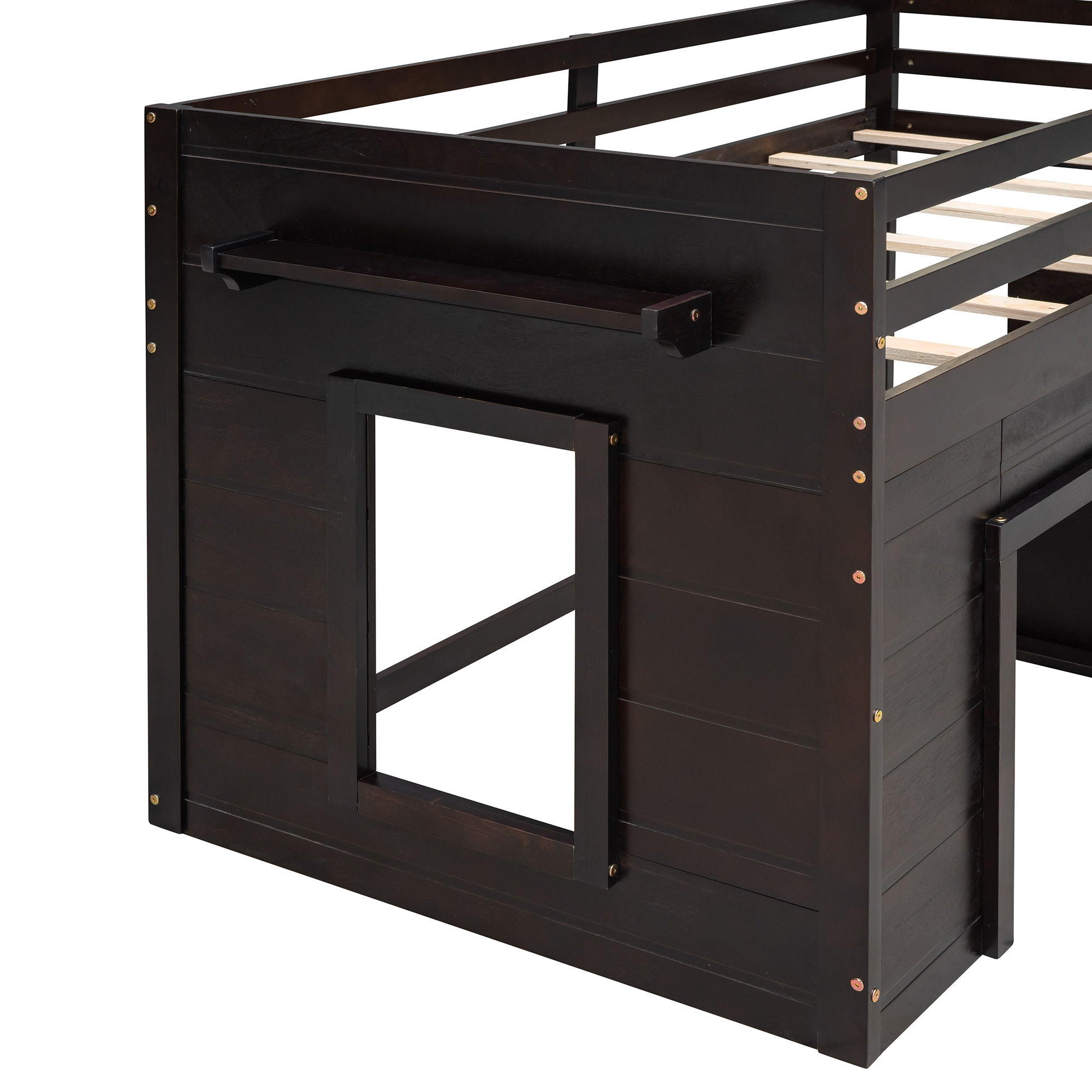 Loft Bed With Cabinet And Shelf