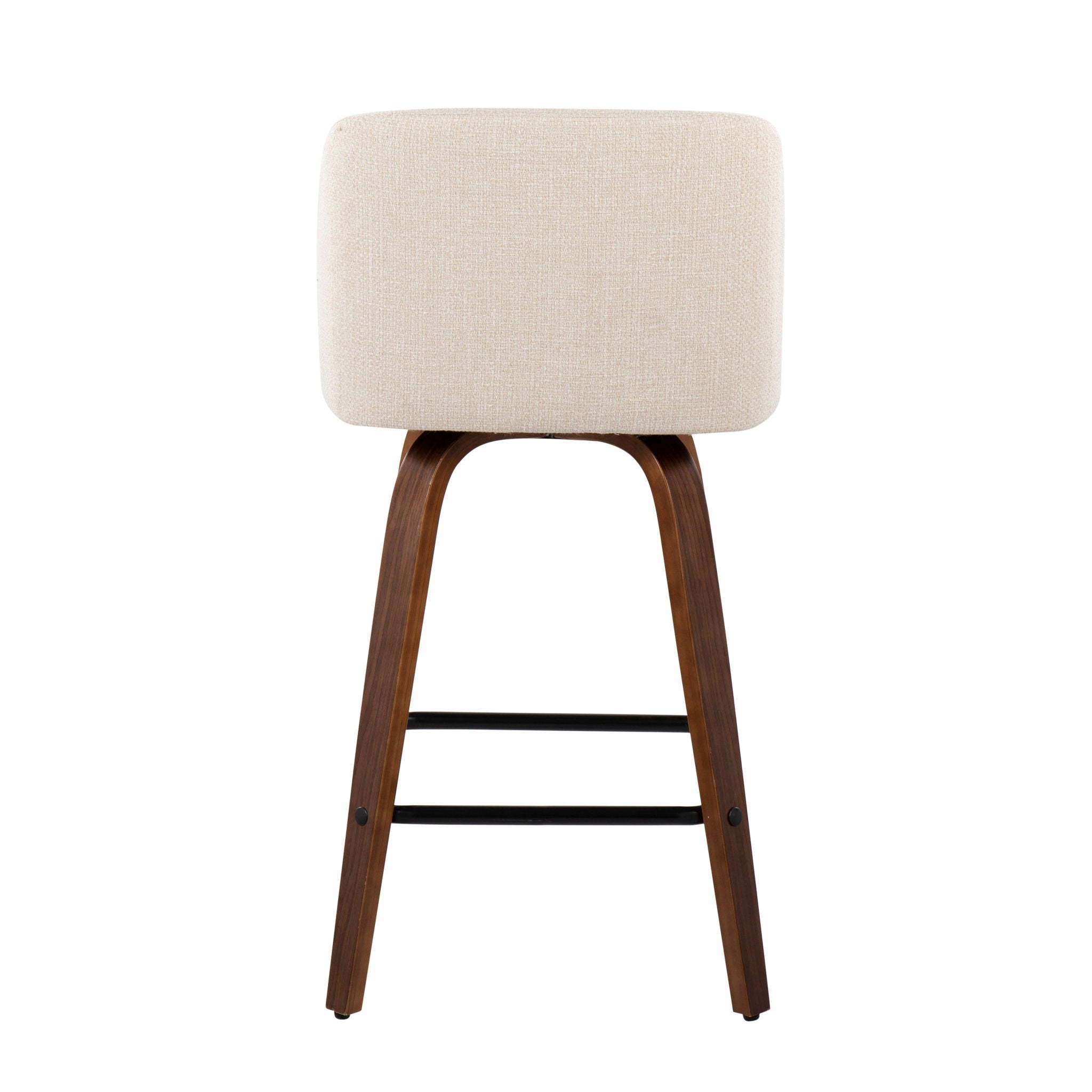 Toriano - Mid Century Modern Fixed Height Counter Stool & Square Footrest (Set of 2)