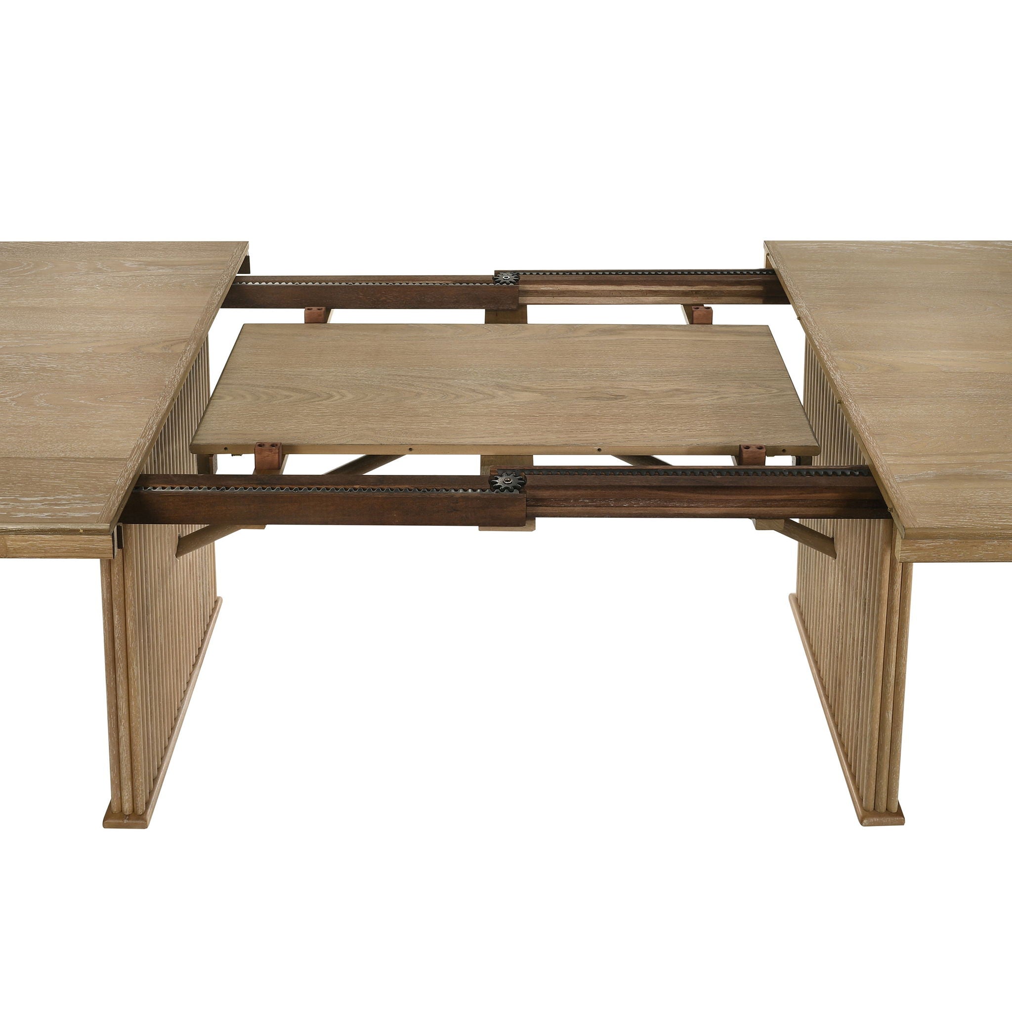 10 Piece Extension Dining Set With Upholstered Chairs And Matching Sideboard - Light Brown