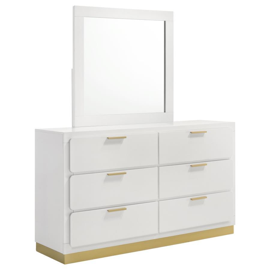 Coaster Fine Furniture Caraway - 6-Drawer Bedroom Dresser With Mirror | Meri Furniture