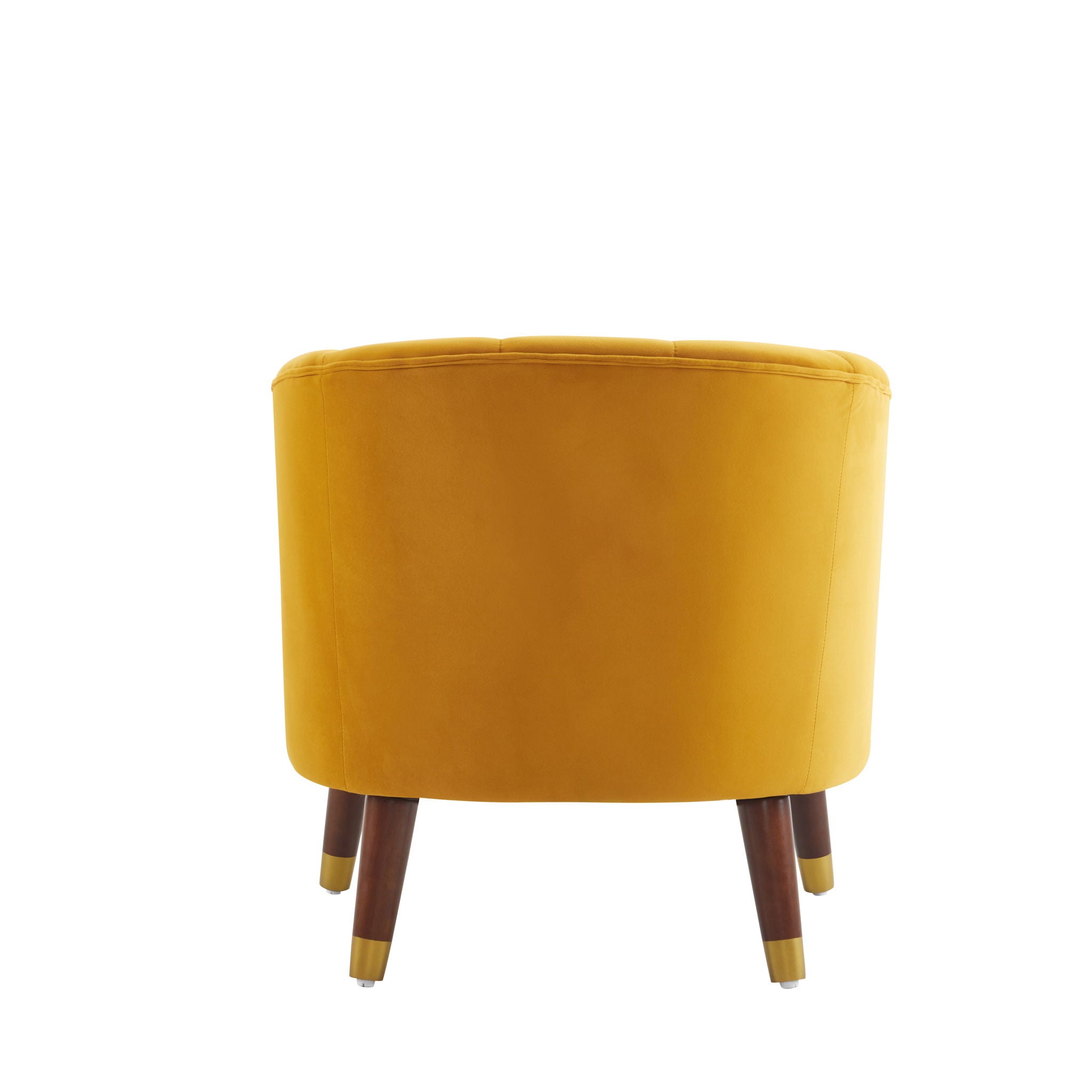 Elegant Upholstered Barrel Accent Chair With Wooden Legs