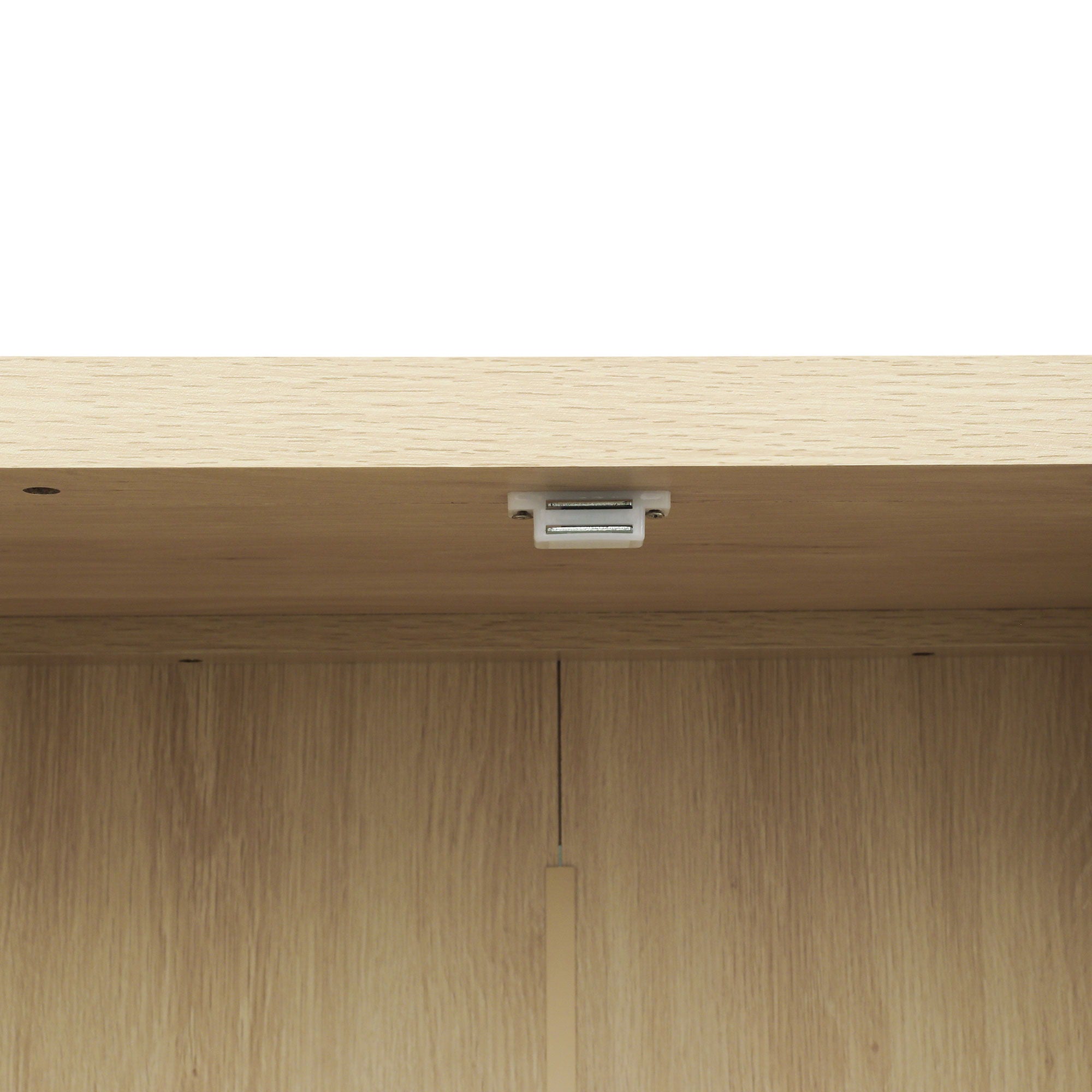 4 Door Storage Cabinet With 1 Drawer And 4 Adjustable Inner Shelves - Natural