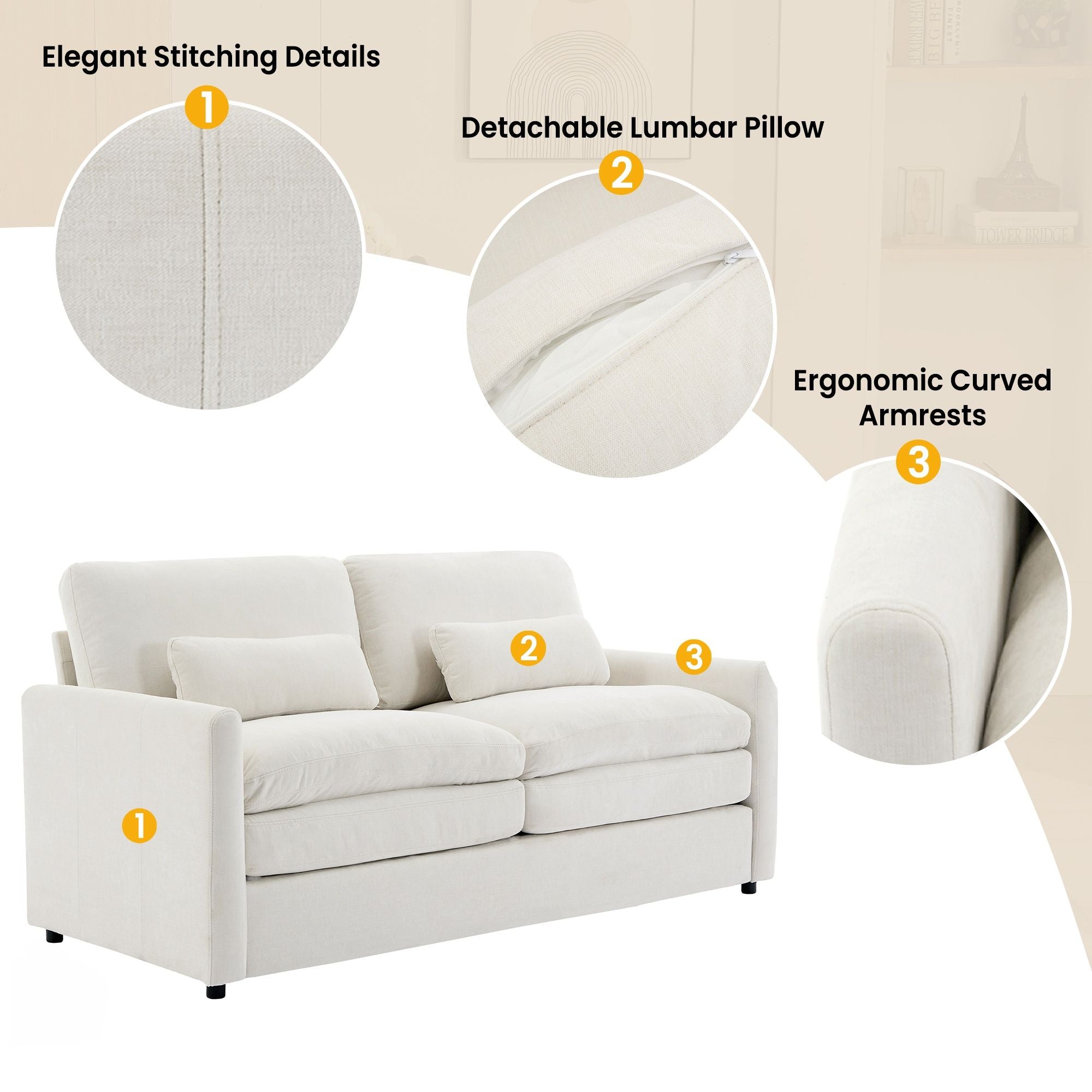 Cloud Sofa Set Couch For Living Room - Beige