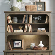 Liberty Furniture Americana Farmhouse - Credenza Hutch - Light Brown | Meri Furniture