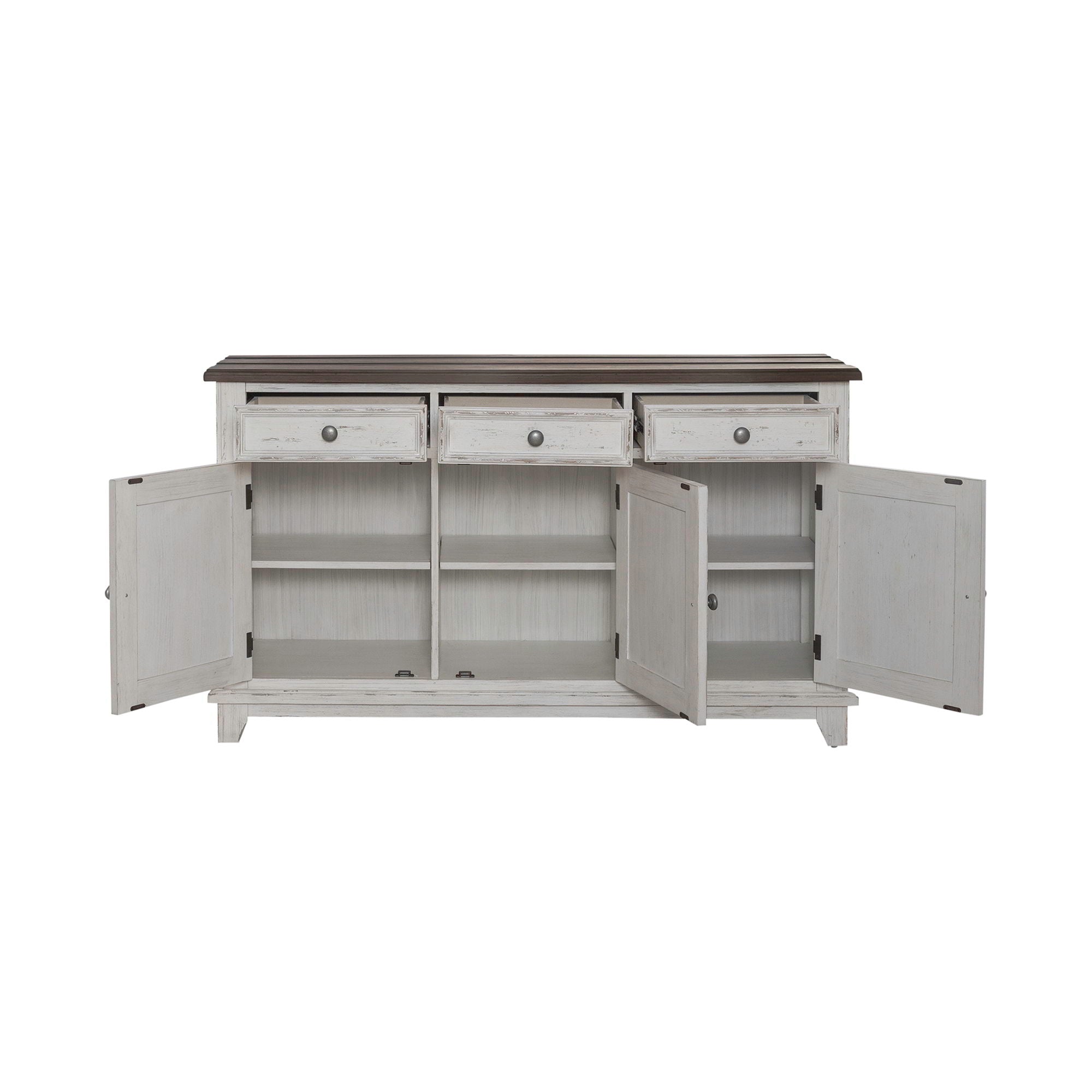 River Place - Accent Server - Riverstone White & Tobacco