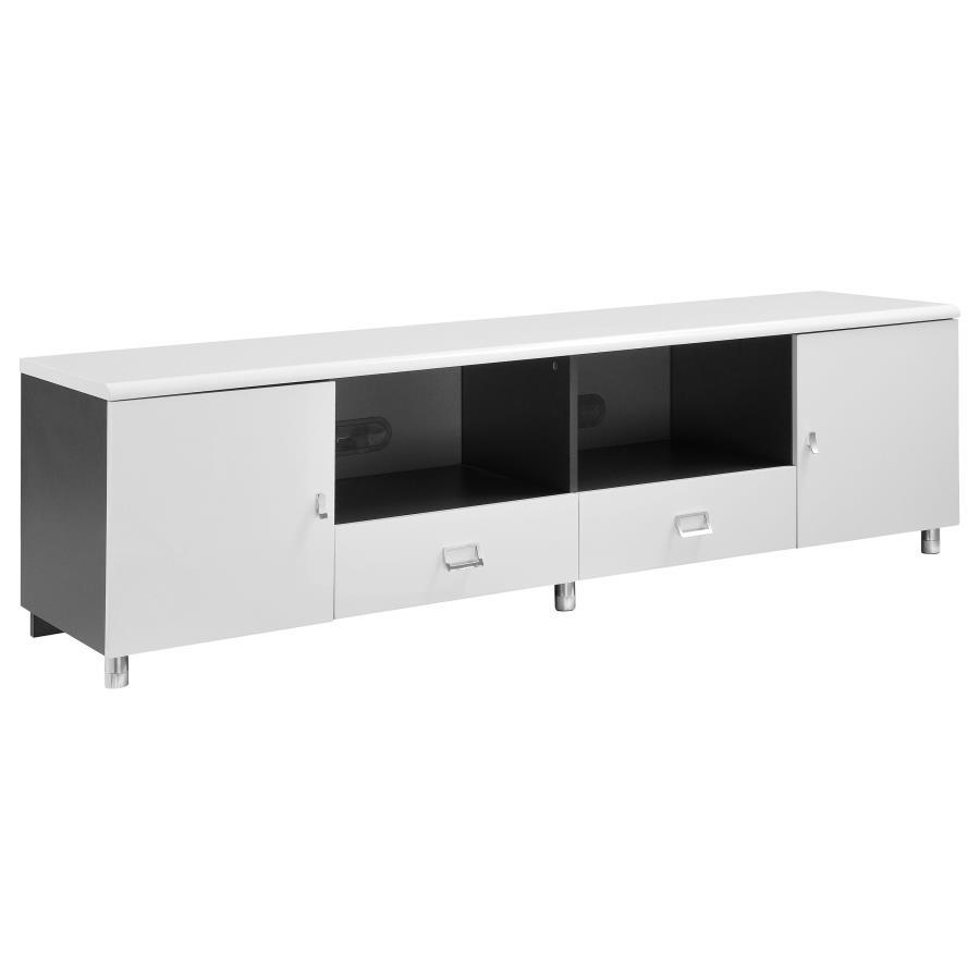 Coaster Fine Furniture Burkett - 2 Door Engineered Wood TV Stand - White High Gloss | Meri Furniture
