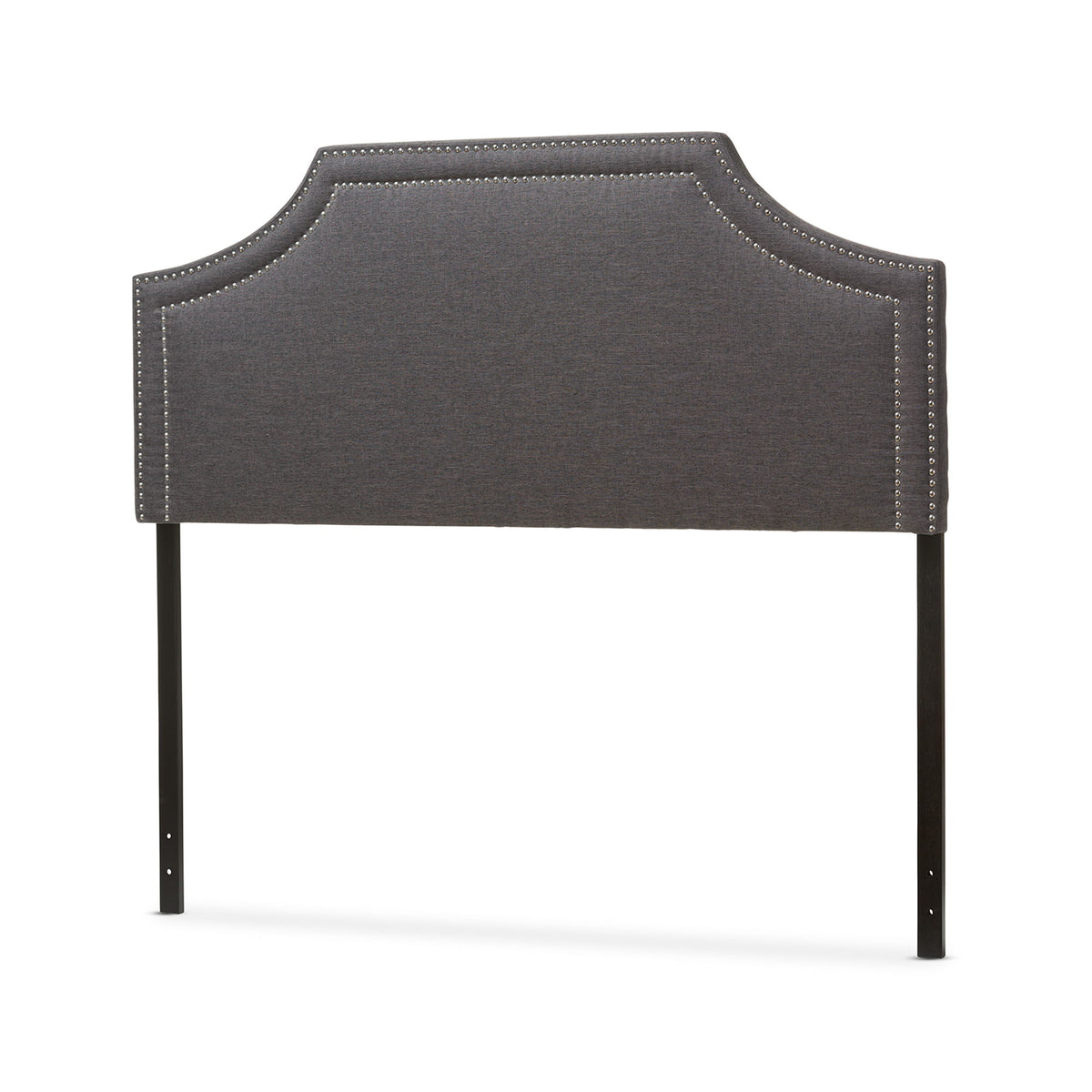 AvigNon Modern and Contemporary Dark Grey Fabric Upholstered Queen Size Headboard