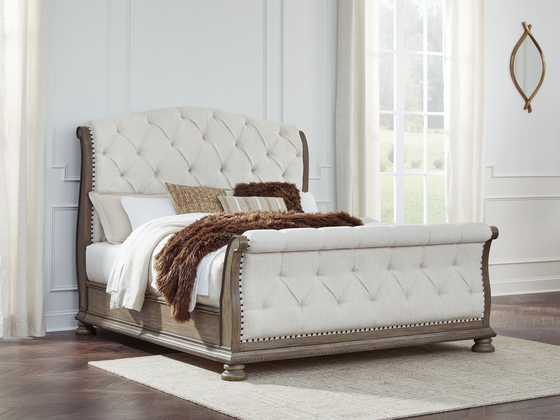 Signature Design by Ashley® Ardenfield - Upholstered Sleigh Bed | Meri Furniture