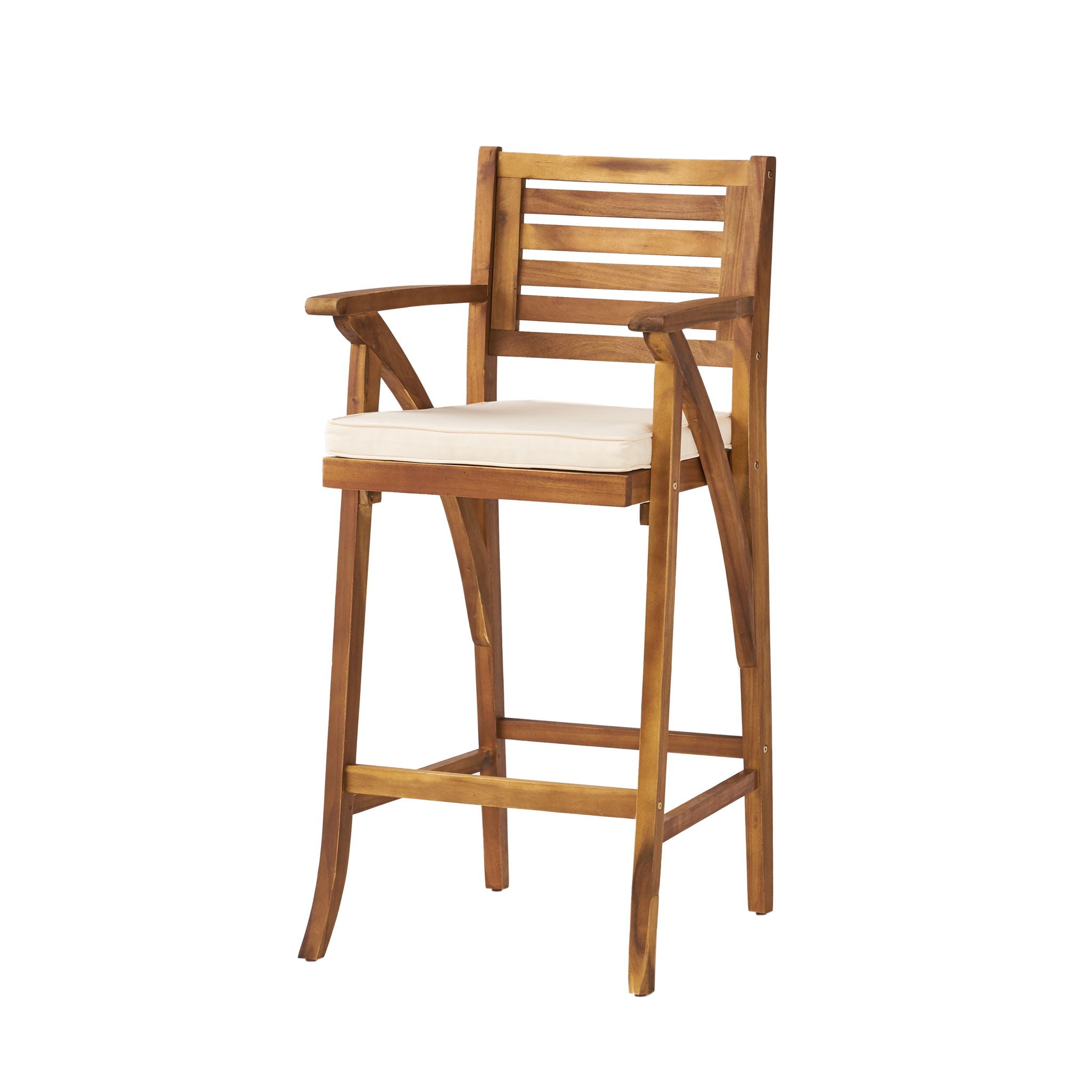 Barstool With Soft Curved Lines And Sturdy Frame (Set of 2) - Brown