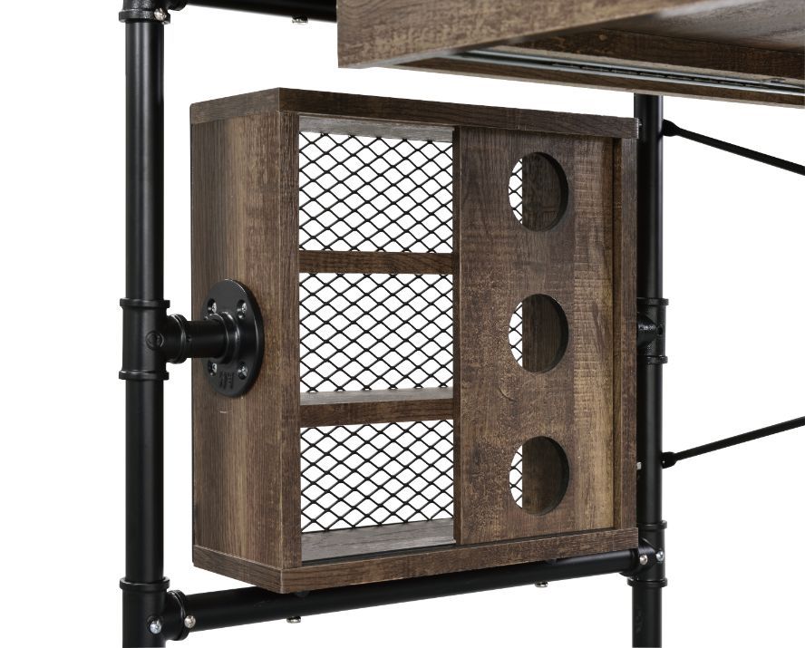 ACME Endang - Writing Desk - Weathered Oak & Black Finish | Meri Furniture
