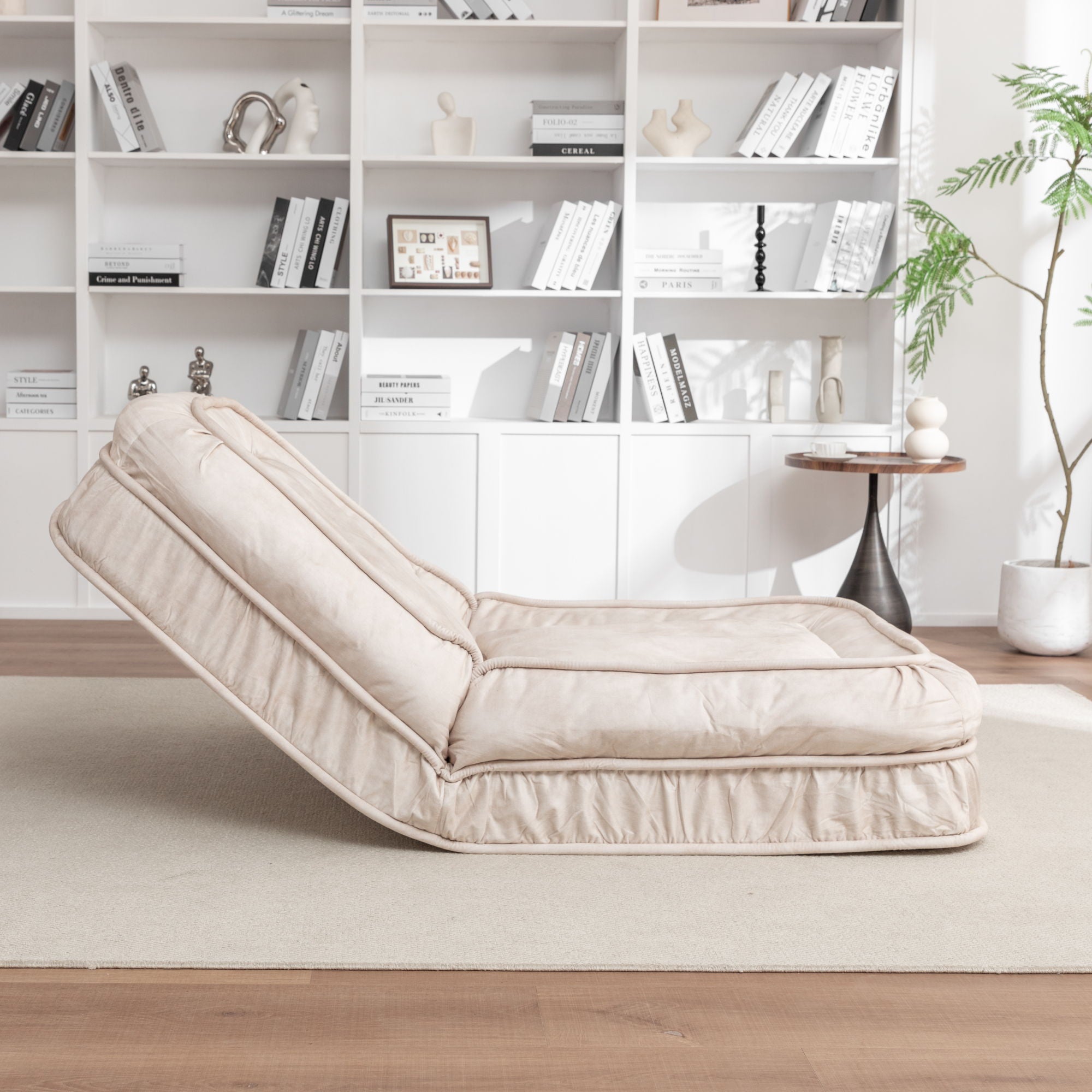 Upholstered Human Dog Bed And Pets, Bean Bag Floor Sofa With Massage Pillow, 5 Adjustable Positions & 2 Soft Pillows