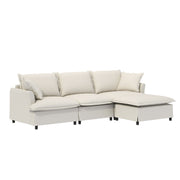 Sectional Sofa With Ottoman Cloud Couch Set With Throw Pillows, Free Combination