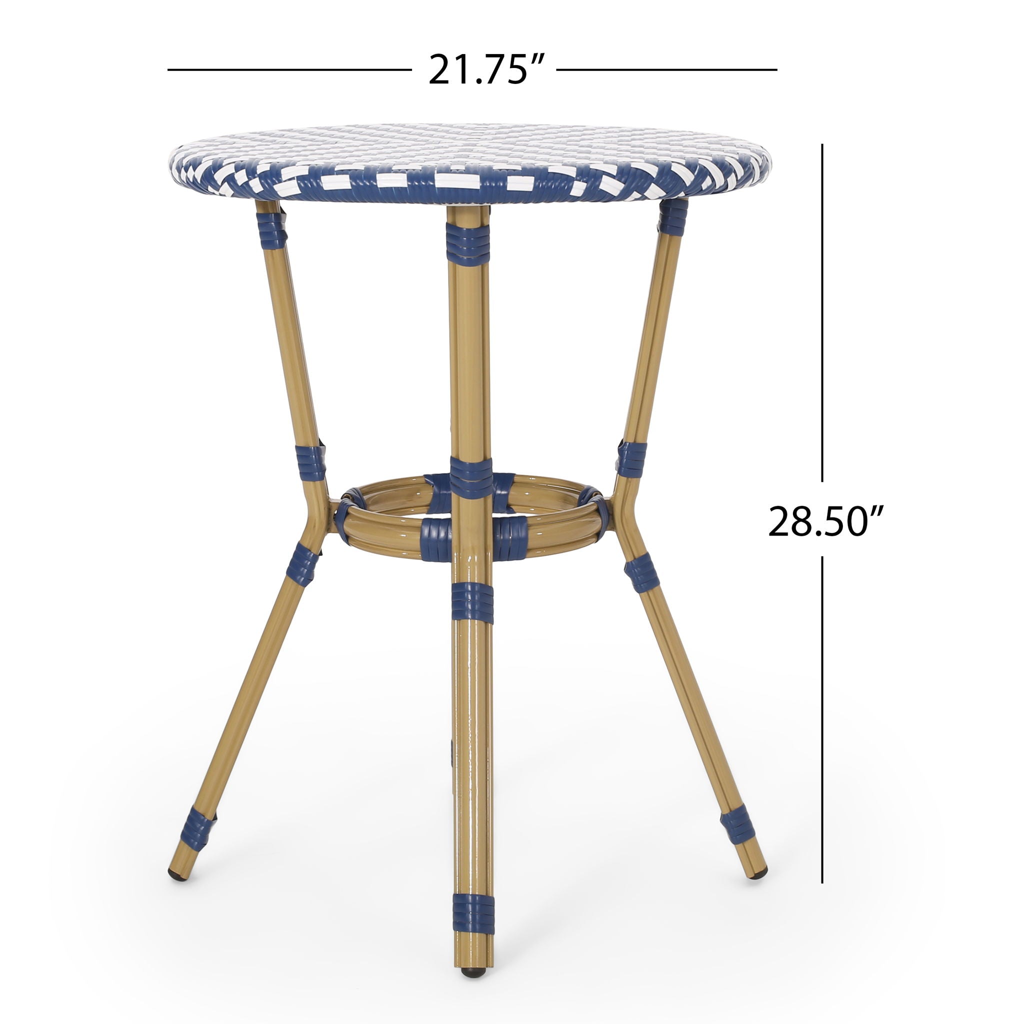 French Bistro Table Outdoor Elegance - White / Blue