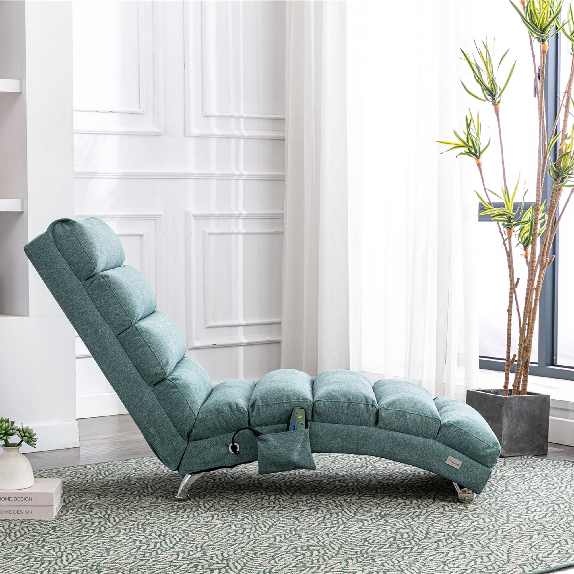 Massage Chaise Lounge Indoor With Remote Control, Ergonomic Electric Massage Lounger