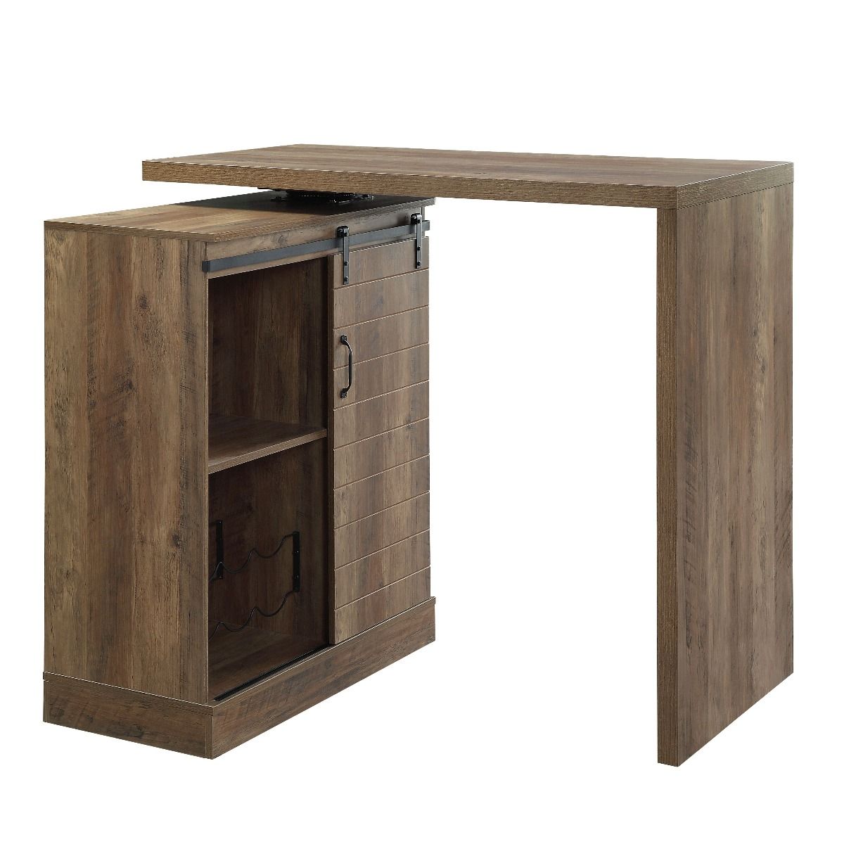 ACME Quillon - Bar Table - Rustic Oak Finish | Meri Furniture