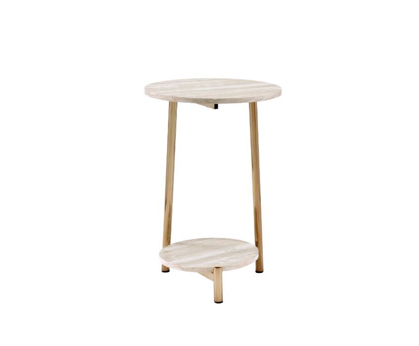 ACME Snare - Accent Table - Natural & Champagne Finish | Meri Furniture