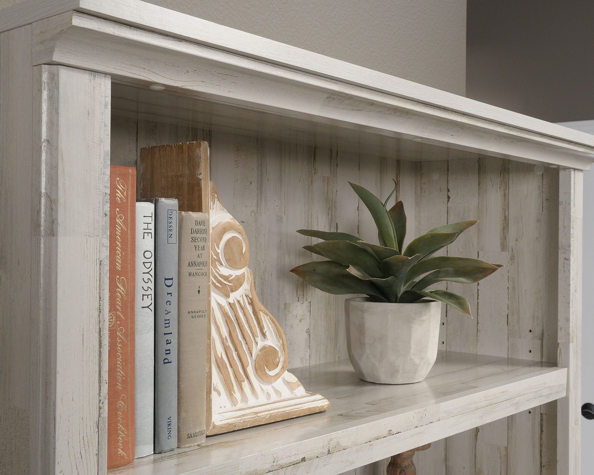 5-Shelf Bookcase in White Plank