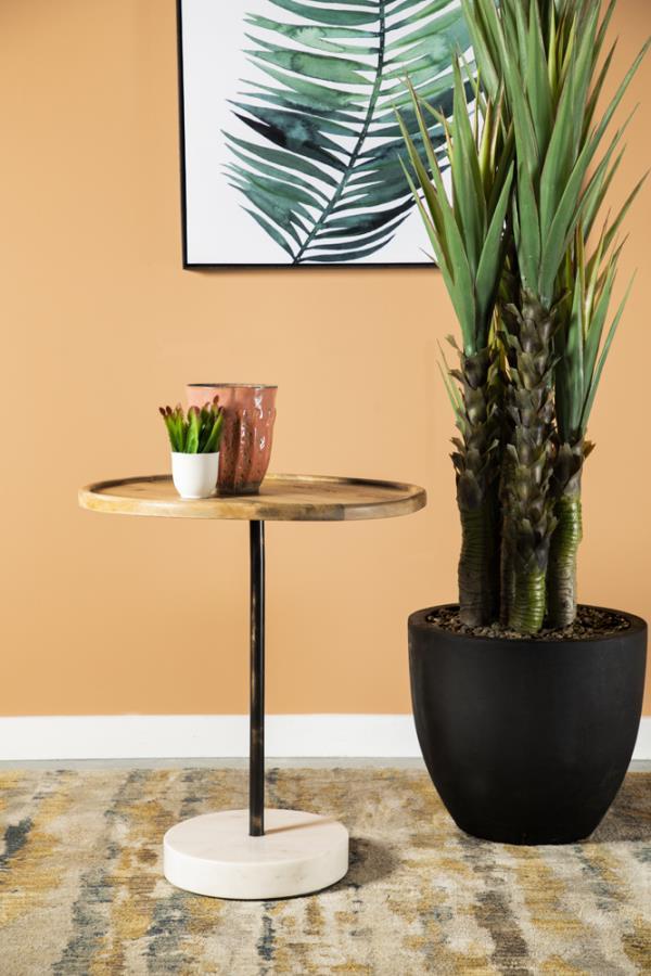 Coaster Fine Furniture Ginevra - Round Marble Base Accent Table | Meri Furniture
