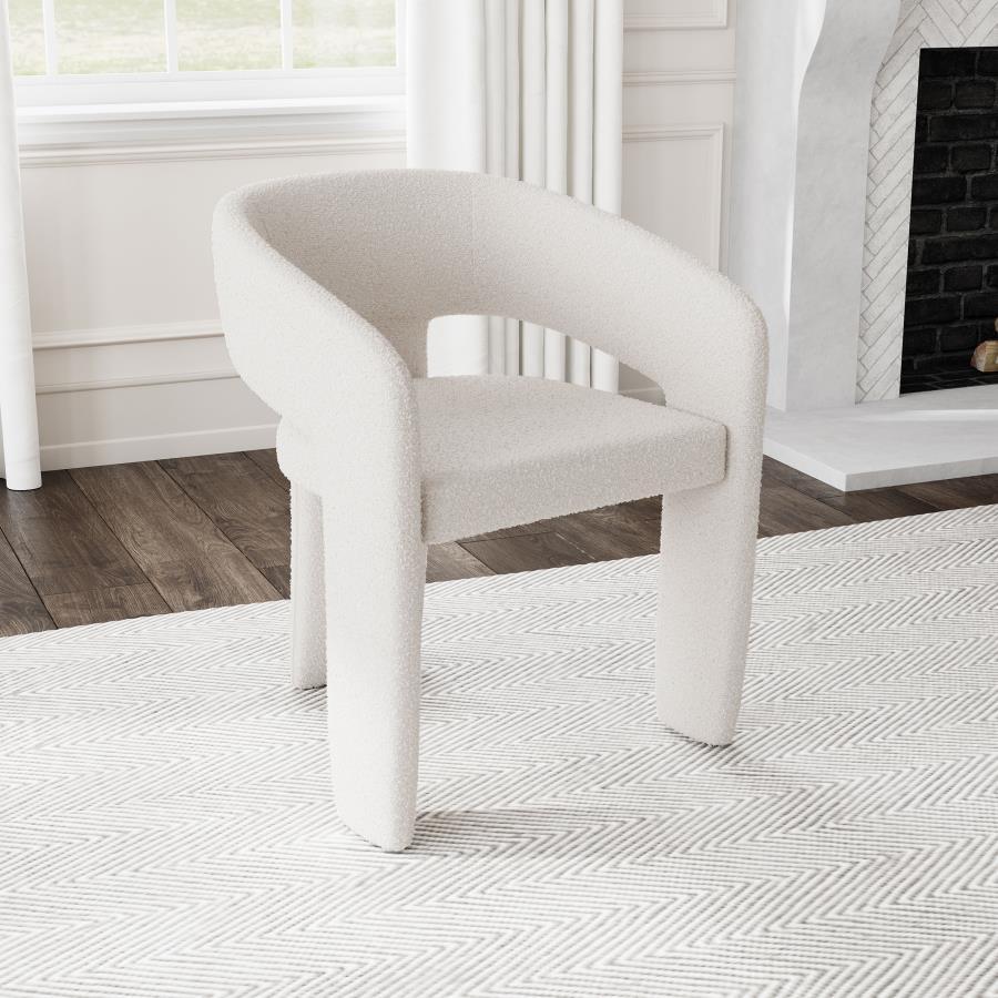 Coaster Fine Furniture Eudora - Boucle Upholstered Dining Side Chair - Cream | Meri Furniture