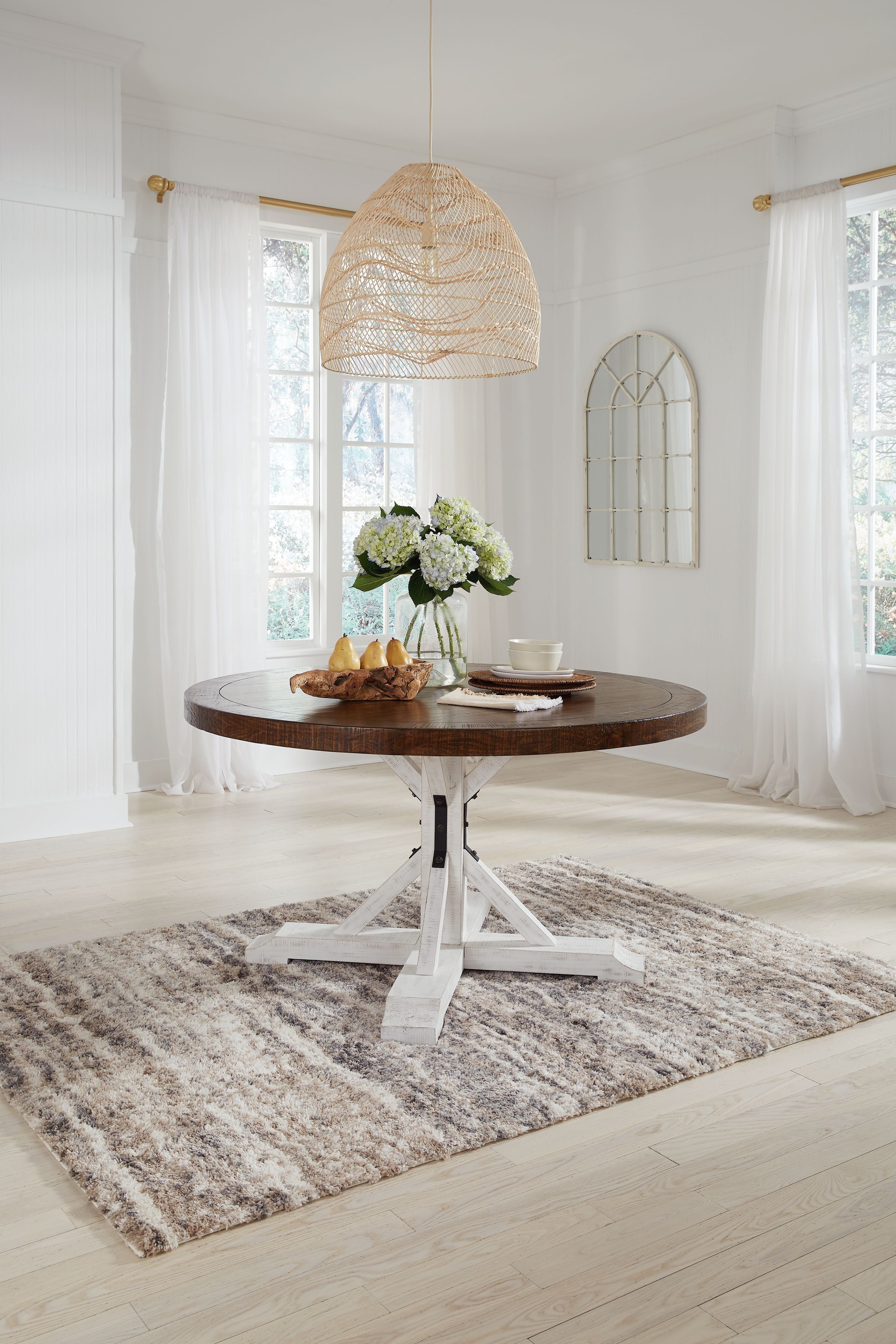 Signature Design by Ashley® Valebeck - White / Brown - Dining Table | Meri Furniture